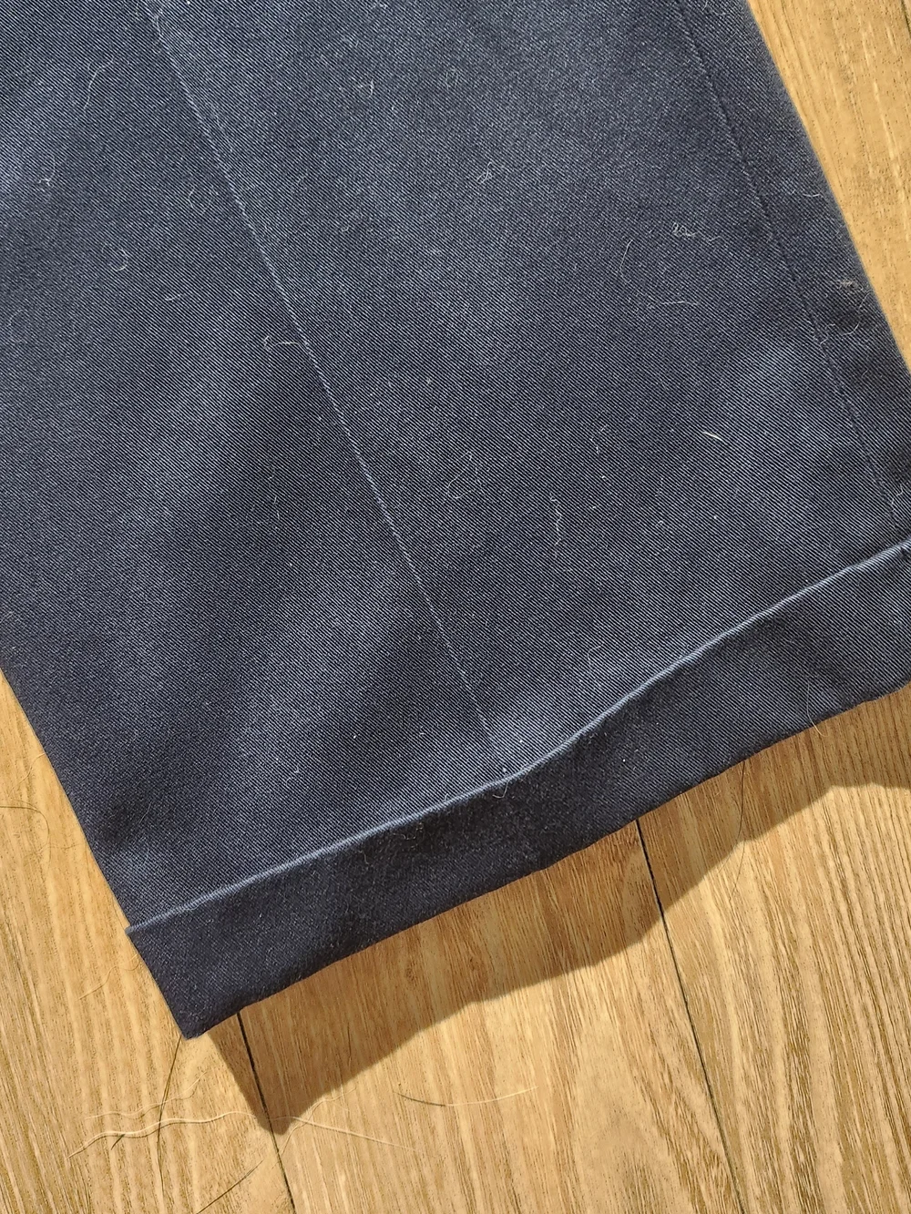 L.L.Bean Men's Dress Pants Navy Blue Pleated 100% Cotton Size 36 Cuffed